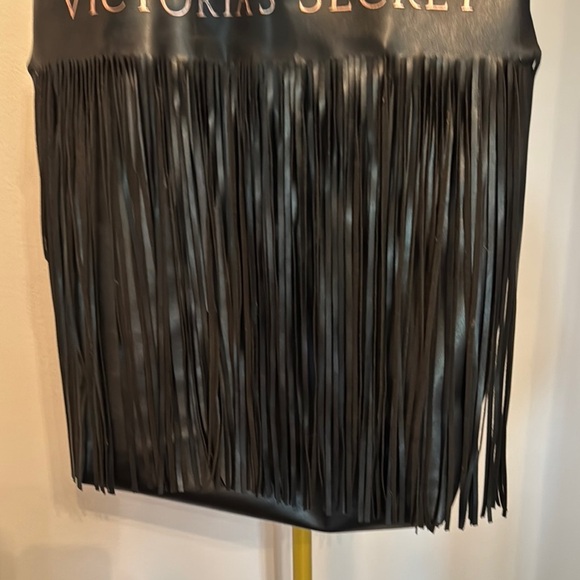 Victoria's Secret Black Fringe Tote with Cascading Tassels - Picture 5 of 12